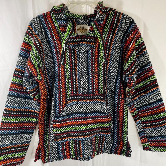 Earth Ragz Multicolor Hooded Pullover Sweater NWOT Women's Size Large - Picture 1 of 16